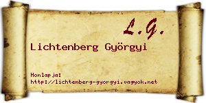 Lichtenberg Györgyi névjegykártya